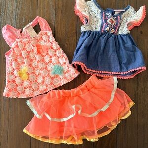 Colorful Baby Dress and Skirt Set